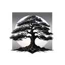 Geometric elm tree tattoo design idea