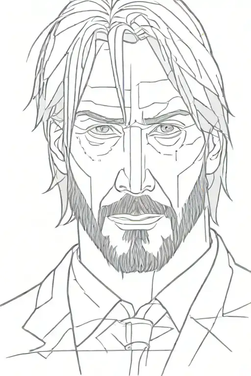 john wick face and pencil  tattoo design idea