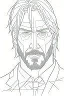 john wick face and pencil  tattoo design idea