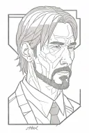 john wick face and pencil  tattoo design idea