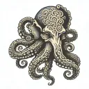 octopus with elephant head tattoo design idea