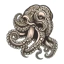 octopus with elephant head tattoo design idea