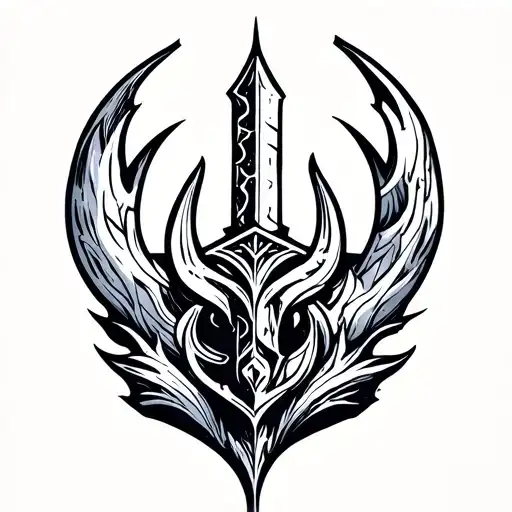 shiv trident tattoo design idea