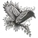 roots and wings tattoo design idea