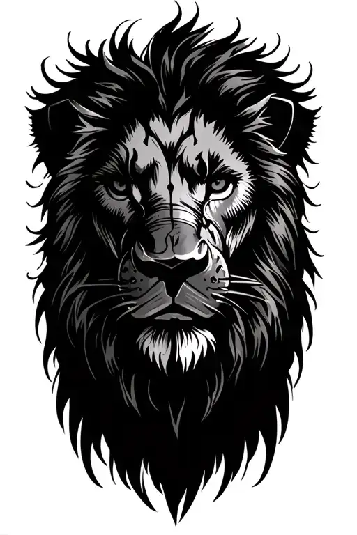 lion with scar face on armor tattoo tattoo design idea