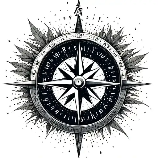 A sleek and modern interpretation of a Nordic compass tattooed on the engineer's arm, blending nature and technology tattoo design idea