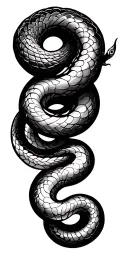 Simple Silhouette Illustration of Two Coiled Snakes Two twisted snakes. Decorative element tattoo design idea