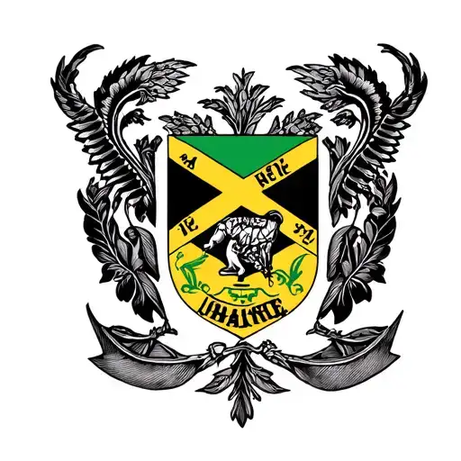 jamaica coat of arms tattoo design idea