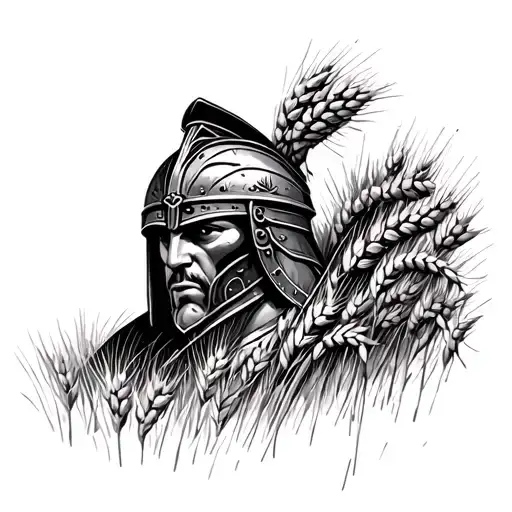 gladiator film wheat field merging into colleseum tattoo design idea