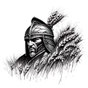 gladiator film wheat field merging into colleseum tattoo design idea