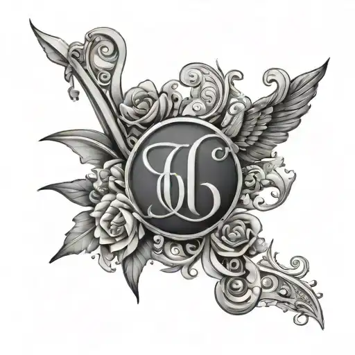 parents letters and kids initials incorporated GL  TL tattoo design idea