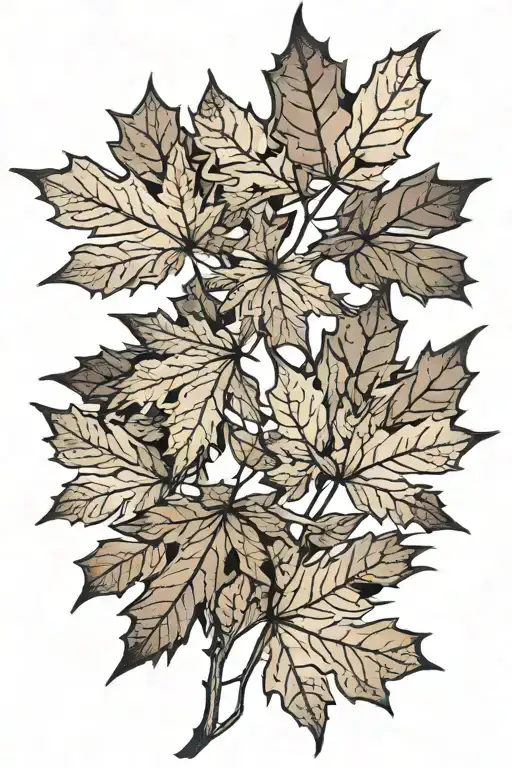 maple leaves in a 11 per 4cm black rectangle, some leaves can go out of the rectangle for few millimeters  tattoo design idea