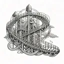 roller coaster abstract representation of infinite  tattoo design idea
