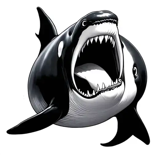 Beluga Whale Open mouth tattoo design idea