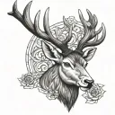 Scottish stag tattoo design idea