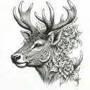 Scottish stag tattoo design idea