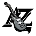 "AZ" electric guitar tattoo design idea