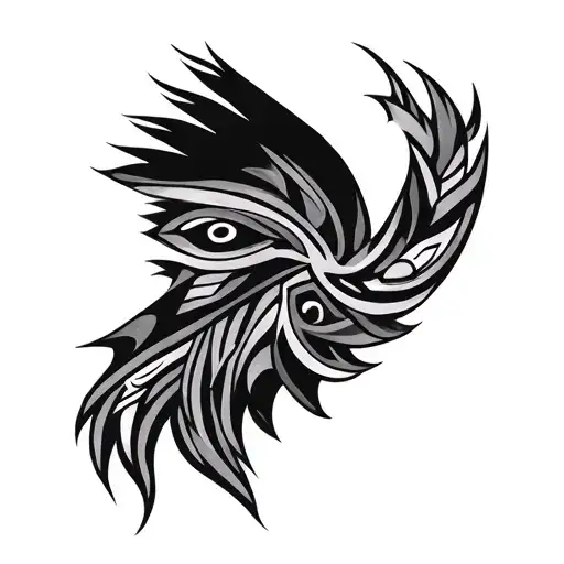 Inuit tribal sleeve tattoo design idea