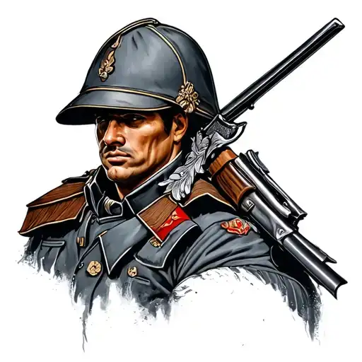 Honor and homeland gendarme tattoo design idea