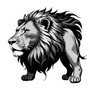 Fine Line Lion tattoo design idea