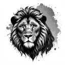 Fine Line Lion tattoo design idea