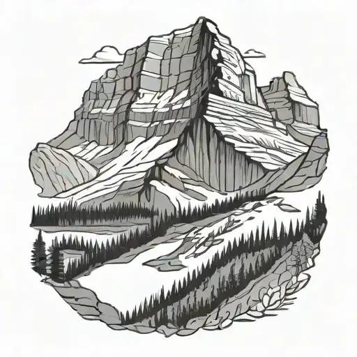 Mount Grinnell in Glacier National Park tattoo design idea