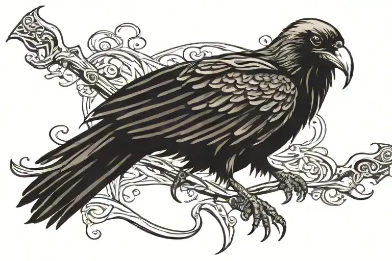 raven grim reaper tattoo design idea