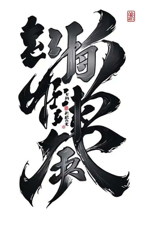 Japanese symbols of the words, ambition, courage, strength and wisdom going down in that order tattoo design idea