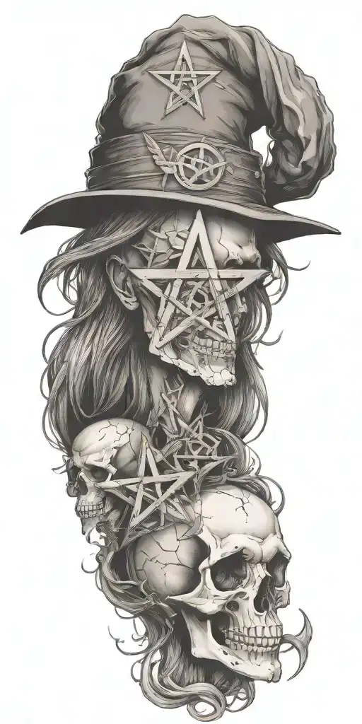 pentagram tattoo design idea