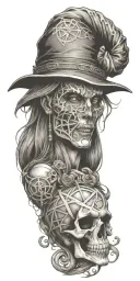 pentagram tattoo design idea