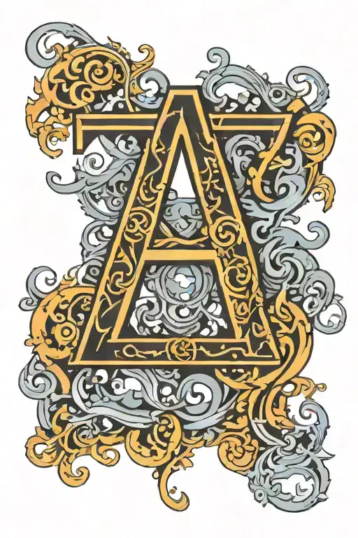 Greek letters alpha omega fractal tattoo design idea