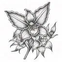 daffodil and mourning glory intertwined  tattoo design idea