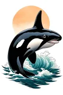 orca whale tattoo design idea