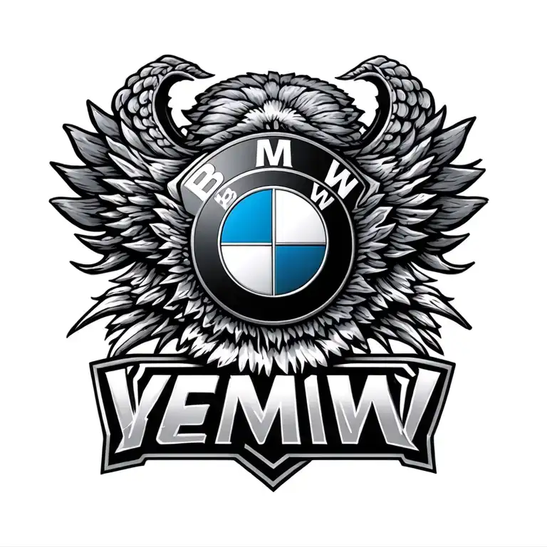 bmw logo incorporated tattoo design idea