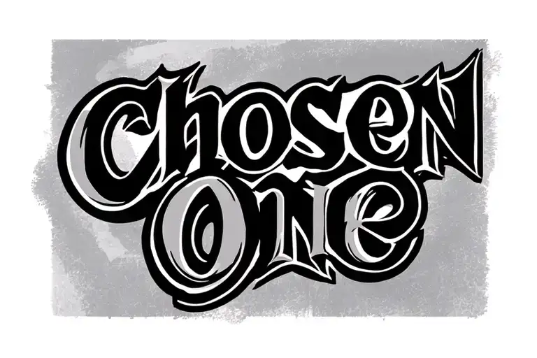 "Chosen One" Cursive lettering tattoo tattoo design idea