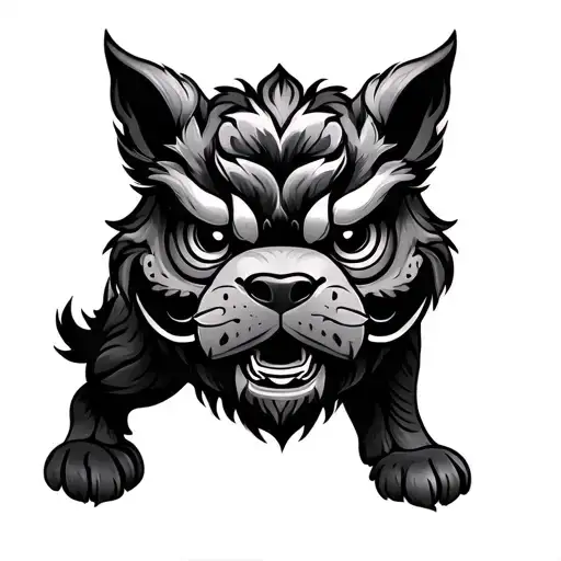 Japanese Foo Dog tattoo design idea