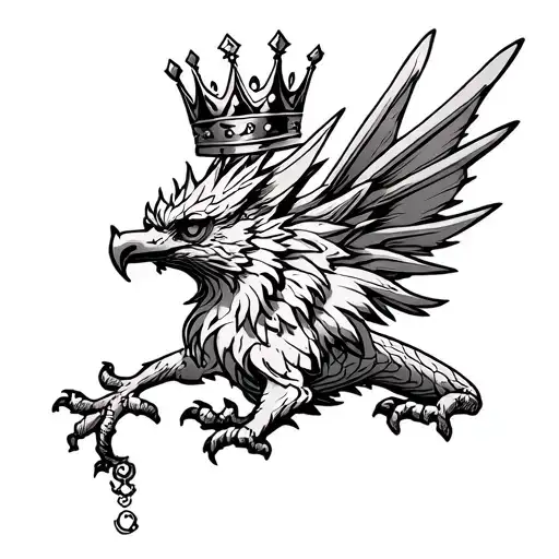 "hippogriff" Crown J pocket tattoo design idea