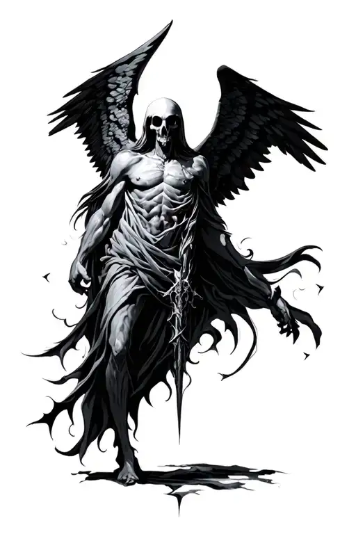 azrael angel of death tattoo design idea