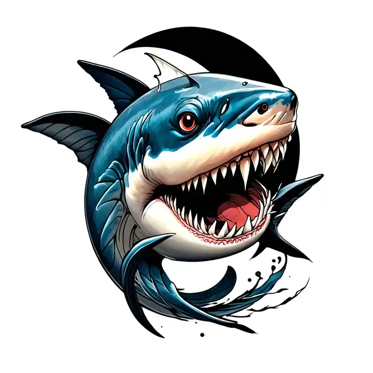 japanese shark tattoo design idea