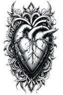 chrome heart cross tattoo design idea