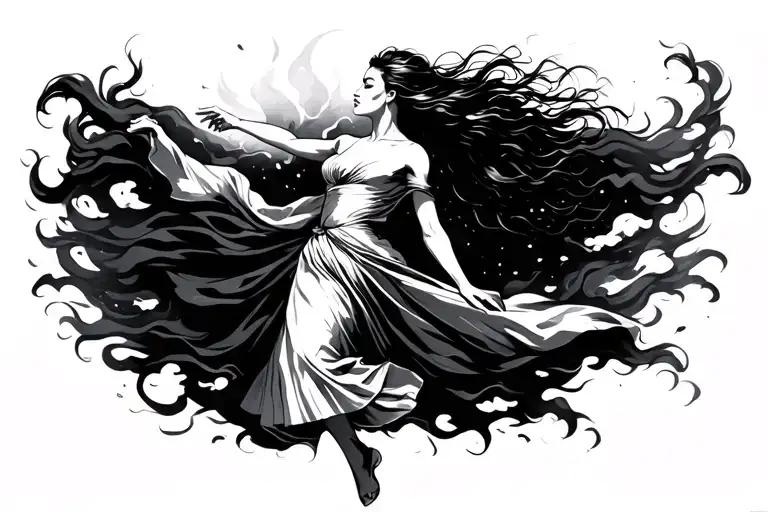 Dancing through my storms tattoo design idea
