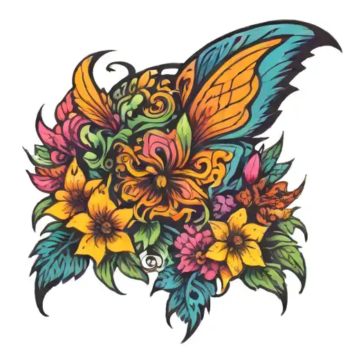 psychedelic representation tattoo design idea