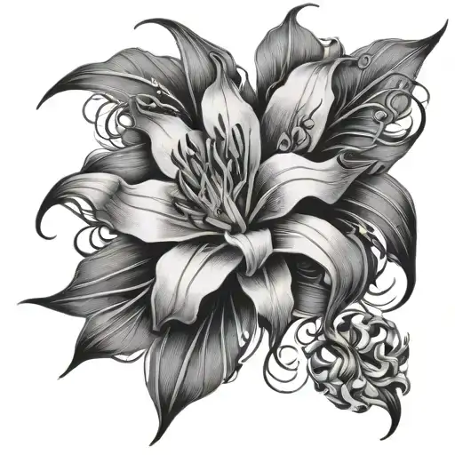 spiderlily tattoo design idea