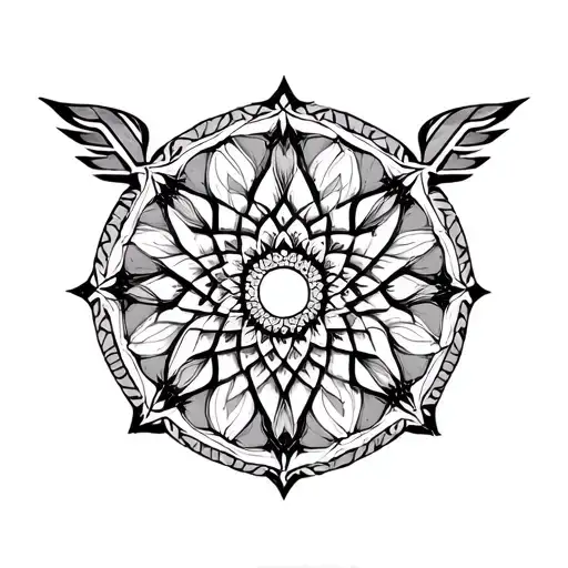 geometric mandala design incorporating tattoo design idea