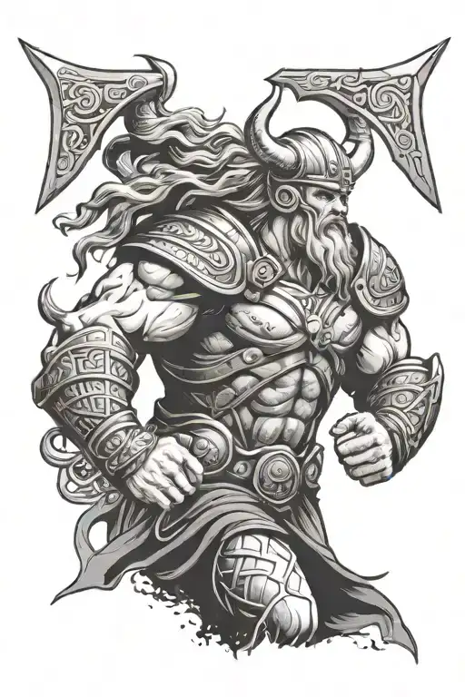 usmc Viking Thor tattoo design idea