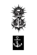 starburst with anchor representing a heavy life tattoo design idea