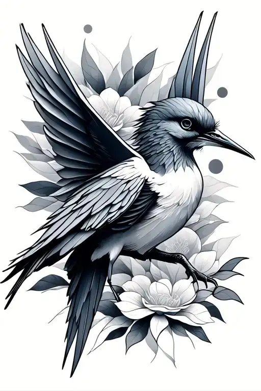 paper crane bird tattoo design idea