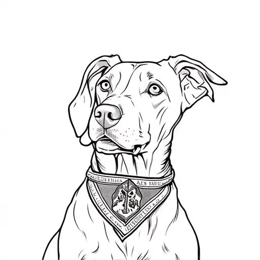 Weimaraner wearing a Hogwarts scarf tattoo design idea