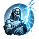 Zeus holding a lightning bolt intertwined symbolizing passion for teaching history  tattoo design idea
