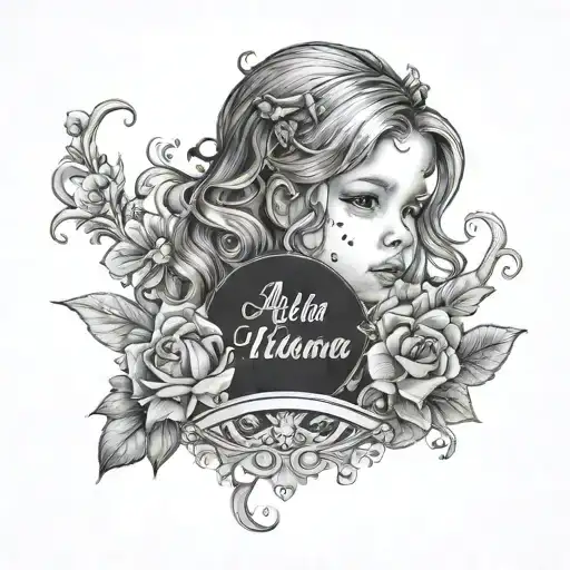 name of child Alana tattoo design idea